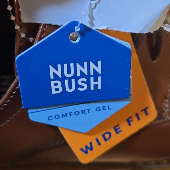 Nunn Bush Men's Centro Fles Plain Toe Oxford Cognac Leather Synthetic Size 9.5W - Picture 7 of 10